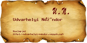 Udvarhelyi Nándor névjegykártya